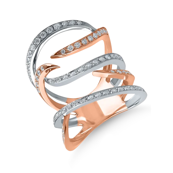 Inel din aur alb-roz cu diamante de 0.75ct