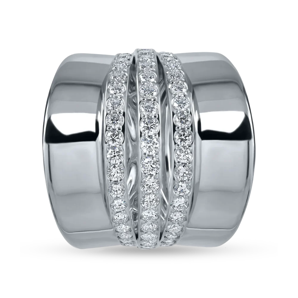 Inel din aur alb cu diamante de 1.22ct - imagine 2