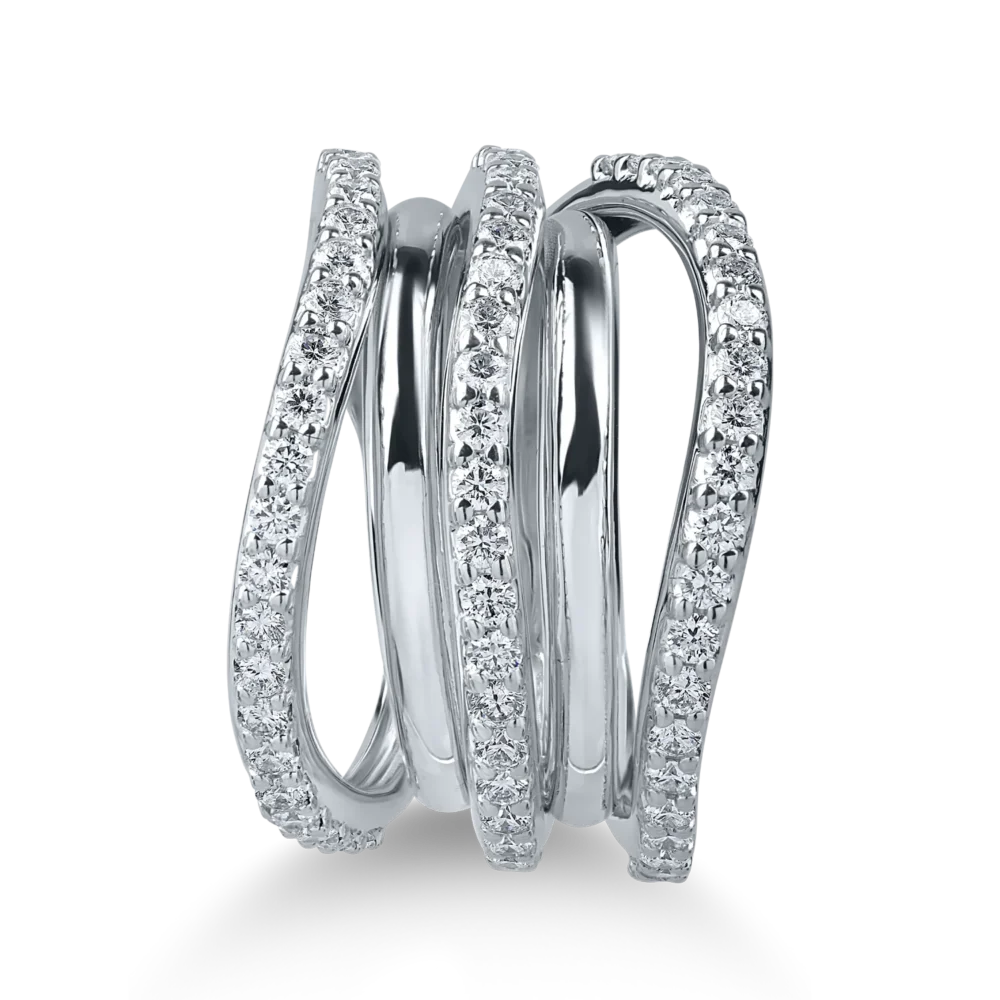 Inel din aur alb cu diamante de 1.25ct - imagine 2