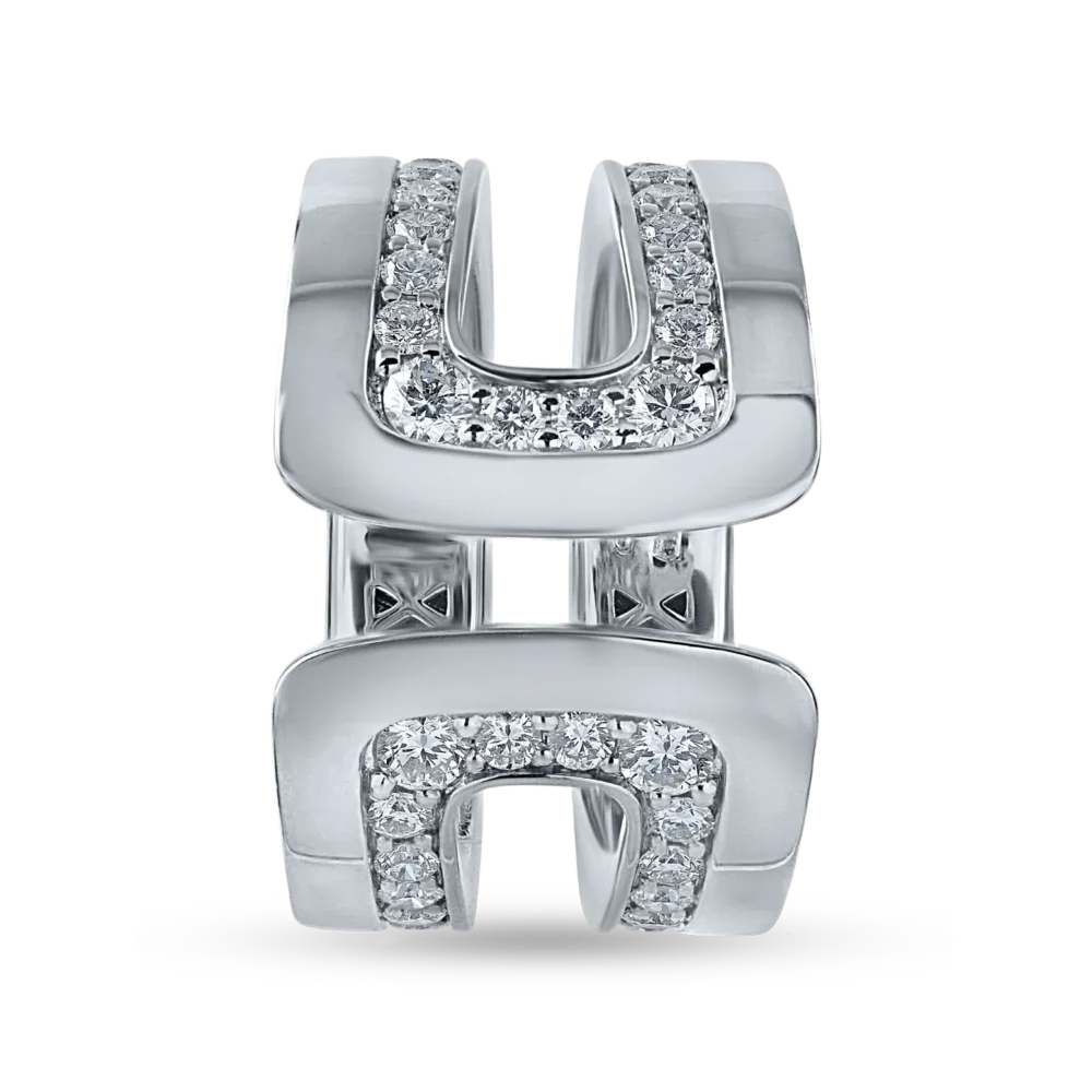 Inel din aur alb cu diamante de 1.1ct - imagine 2