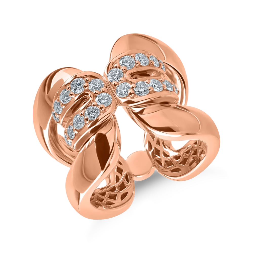 Inel din aur roz cu diamante de 0.62ct