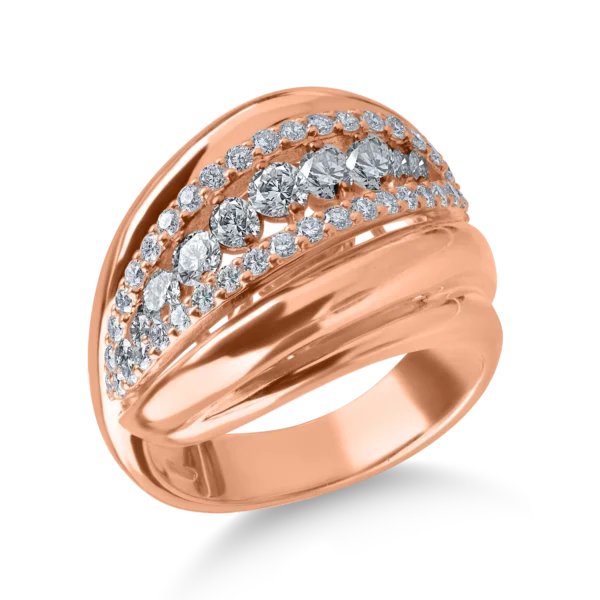 Inel din aur roz cu diamante de 0.93ct