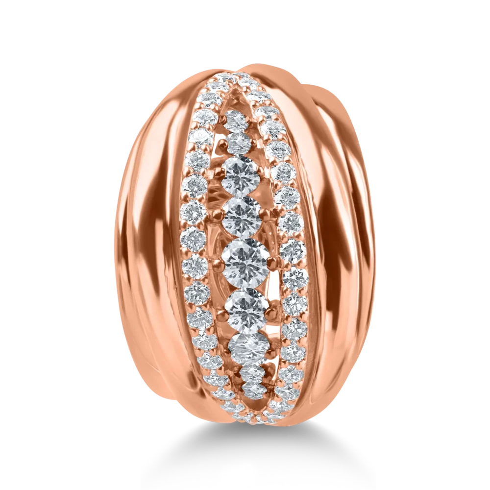 Inel din aur roz cu diamante de 0.93ct - imagine 2