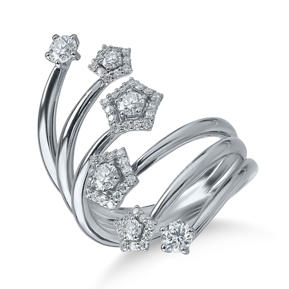 Inel din aur alb cu diamante de 1ct