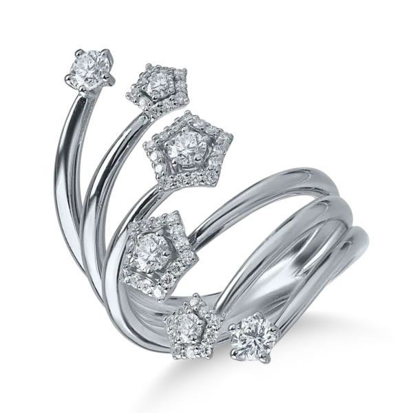 Inel din aur alb cu diamante de 1ct