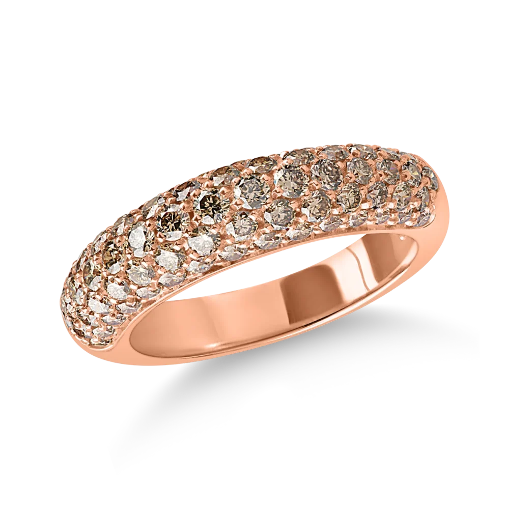 Inel din aur roz cu diamante maro de 1.46ct