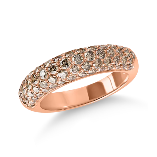 Inel din aur roz cu diamante maro de 1.46ct