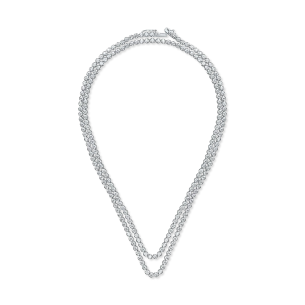 Colier tennis din aur alb cu diamante de 14ct