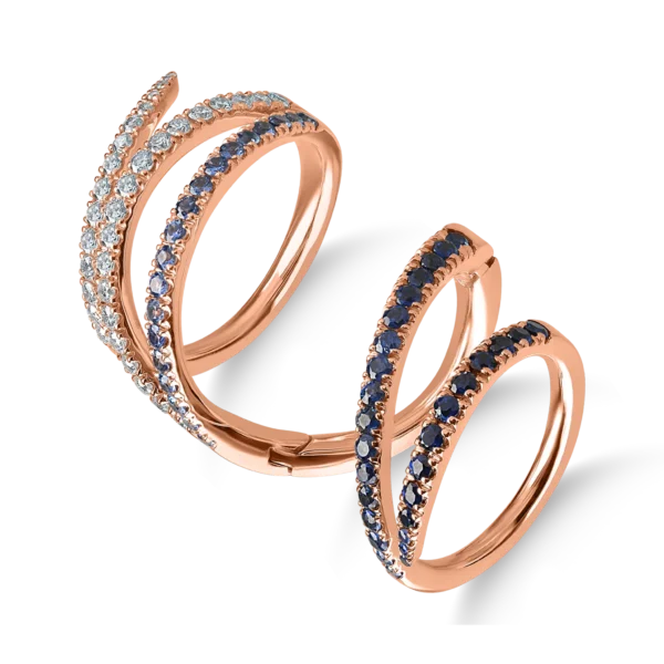 Inel din aur roz cu safire de 1.13ct si diamante de 0.68ct