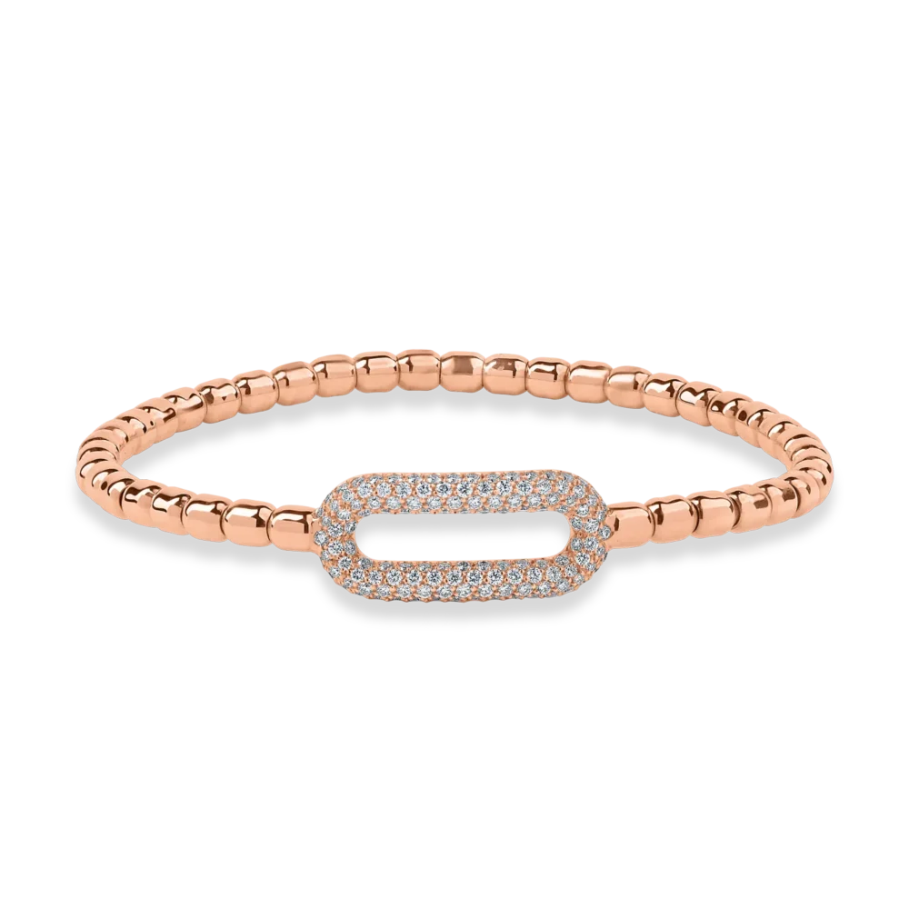 Bratara din aur roz cu diamante de 0.9ct