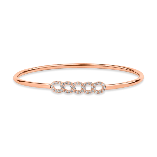 Bratara din aur roz cu diamante de 0.4ct