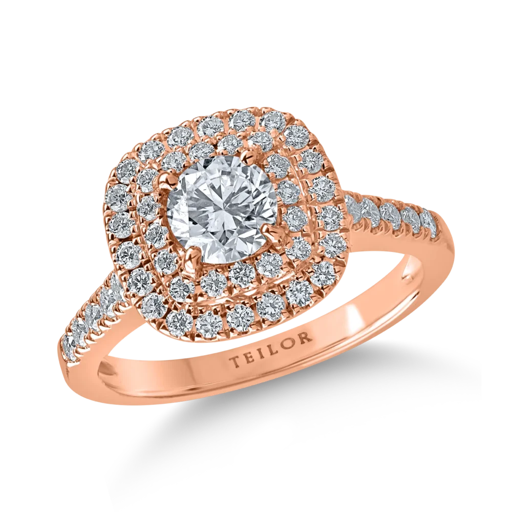 Inel din aur roz cu diamante de 1.05ct