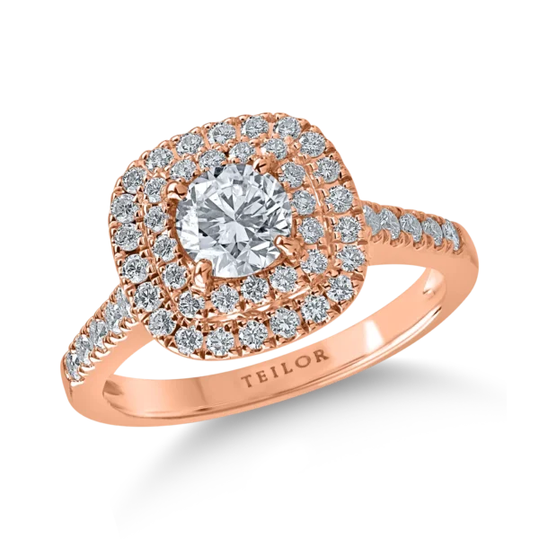 Inel din aur roz cu diamante de 1.05ct