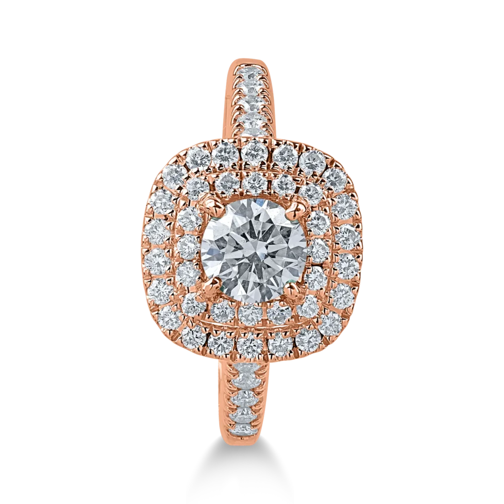 Inel din aur roz cu diamante de 1.05ct - imagine 2