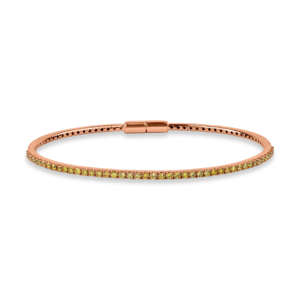 Bratara din aur roz cu diamante galbene de 0.85ct