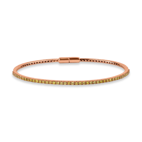 Bratara din aur roz cu diamante galbene de 0.85ct