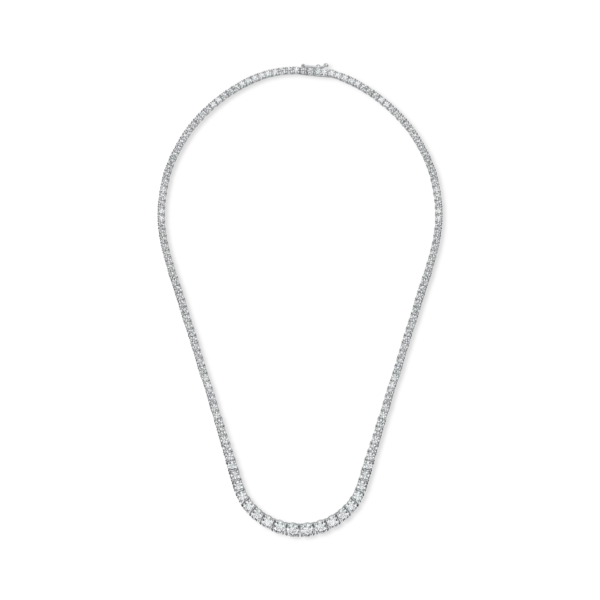 Colier tennis din aur alb cu diamante de 9.05ct