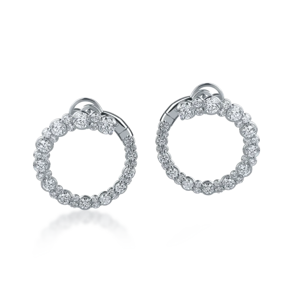 Cercei din aur alb cu diamante de 2.52ct - imagine 2