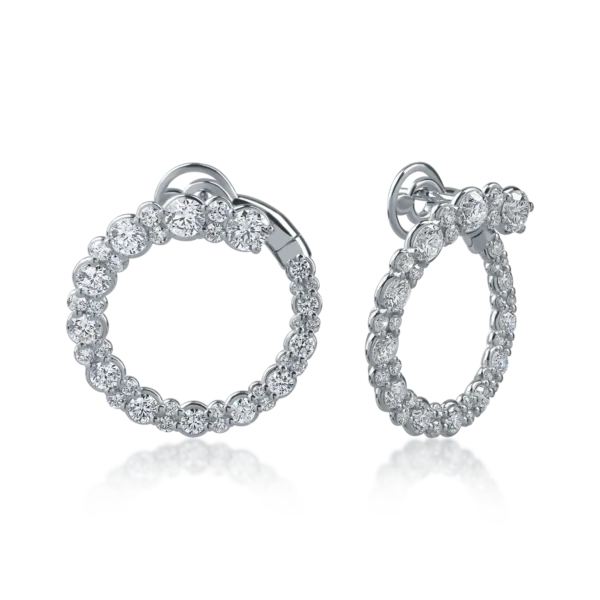 Cercei din aur alb cu diamante de 2.52ct