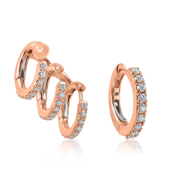 Cercei din aur roz cu diamante de 0.56ct