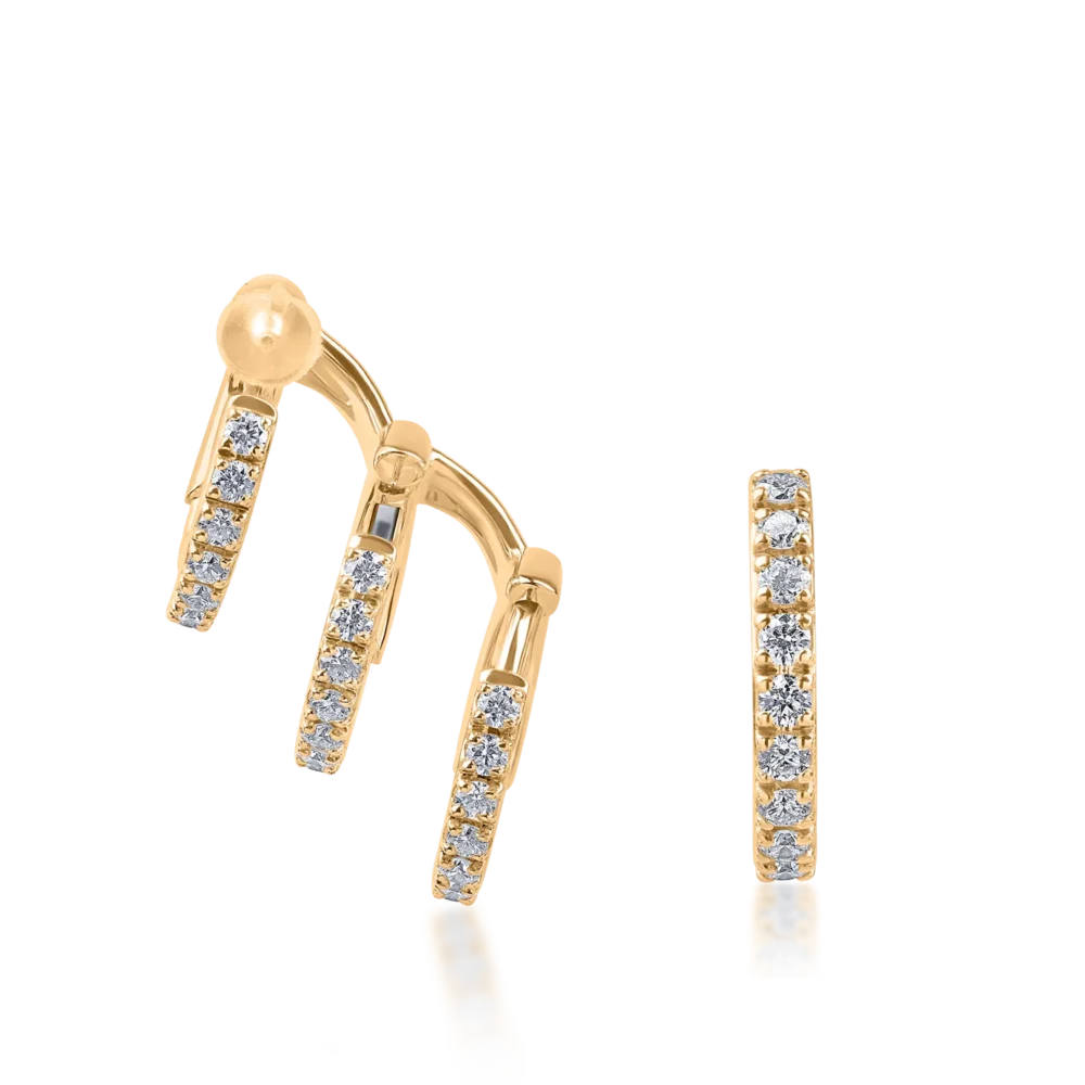Cercei din aur galben cu diamante de 0.56ct - imagine 2