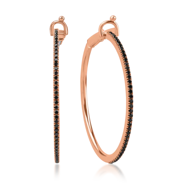 Cercei din aur roz cu diamante de 0.76ct