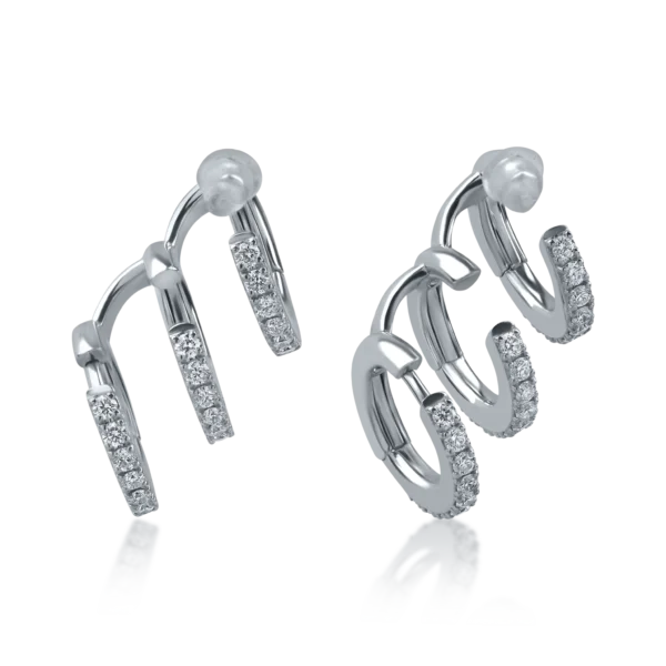Cercei din aur alb cu diamante de 0.84ct