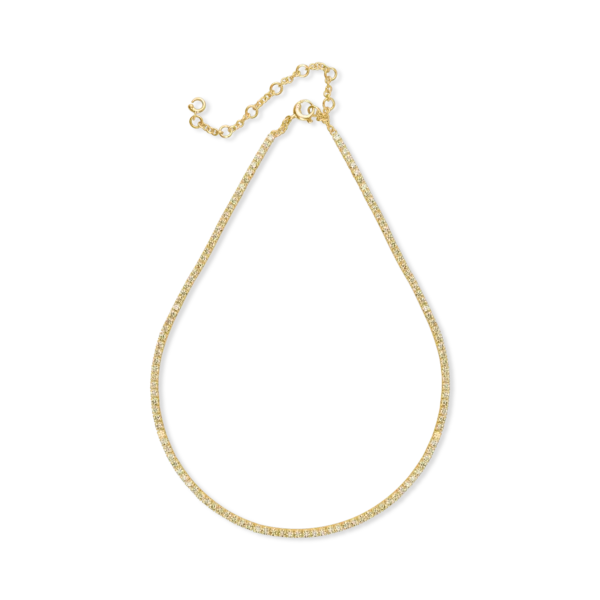 Colier tennis din aur galben cu diamante galbene de 6.4ct