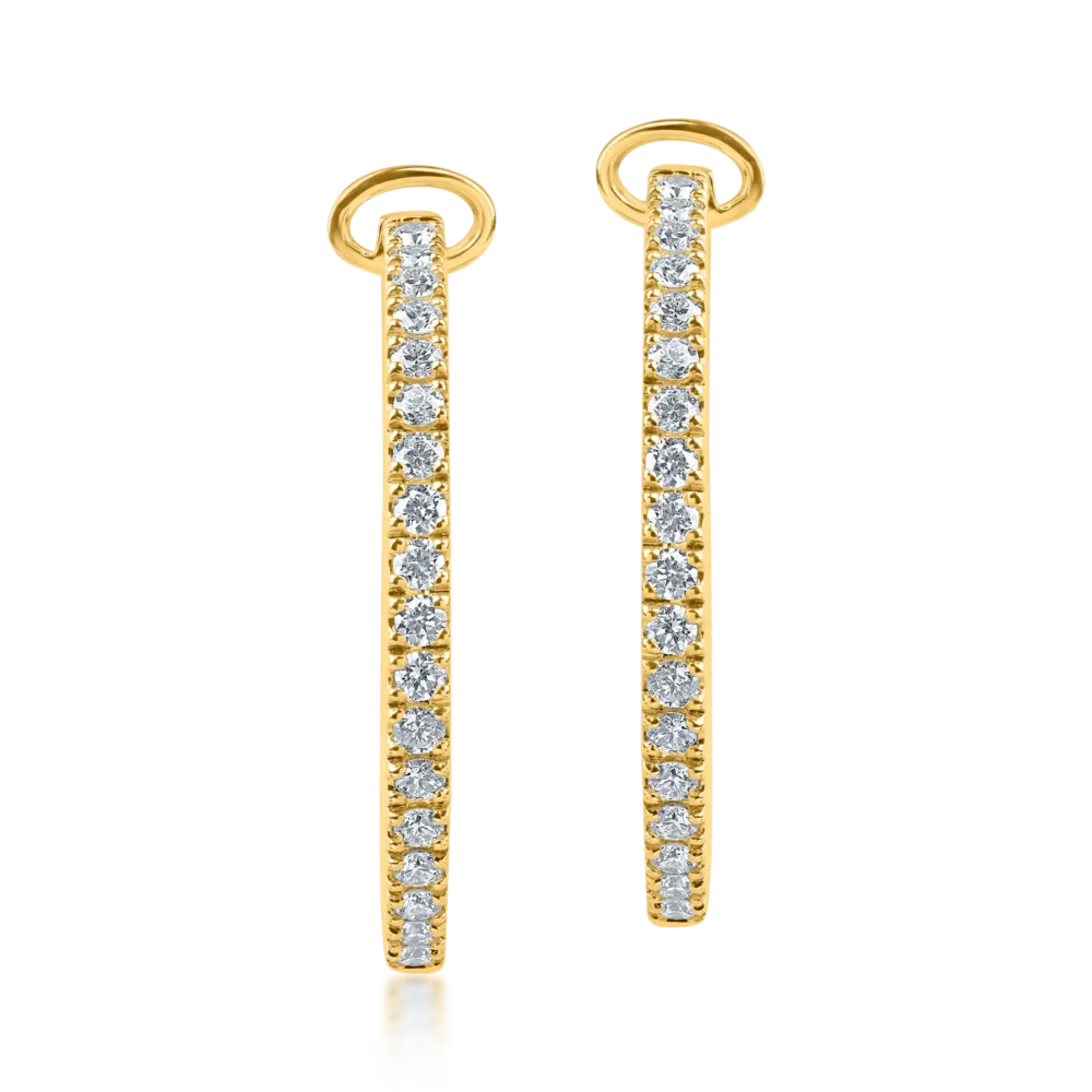 Cercei din aur galben cu diamante de 1.34ct - imagine 2