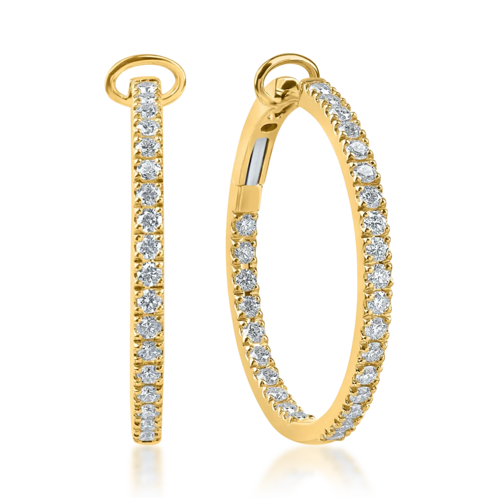 Cercei din aur galben cu diamante de 1.34ct