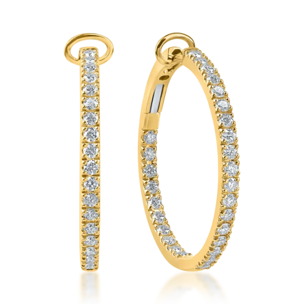 Cercei din aur galben cu diamante de 1.34ct