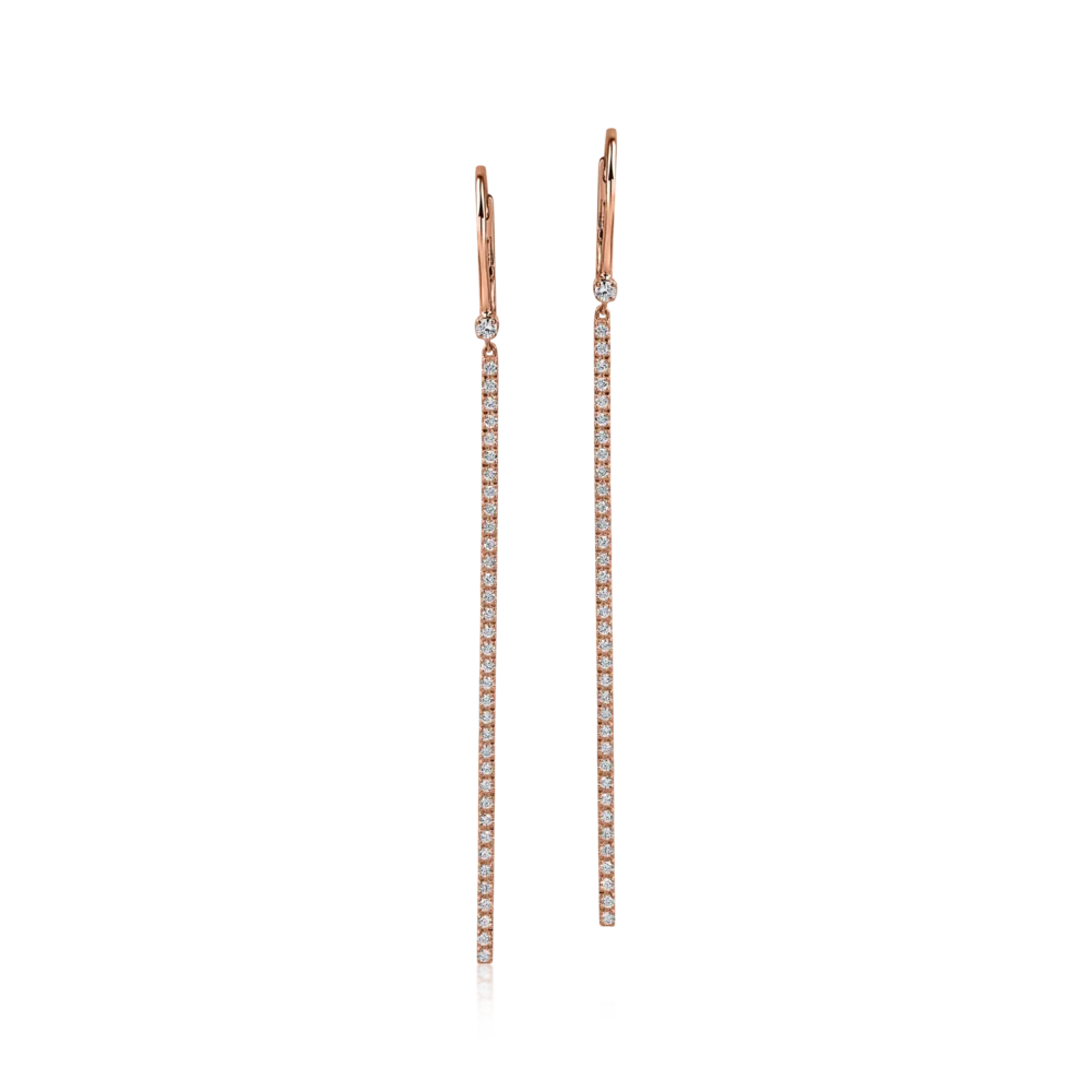 Cercei din aur roz cu diamante de 0.5ct - imagine 2