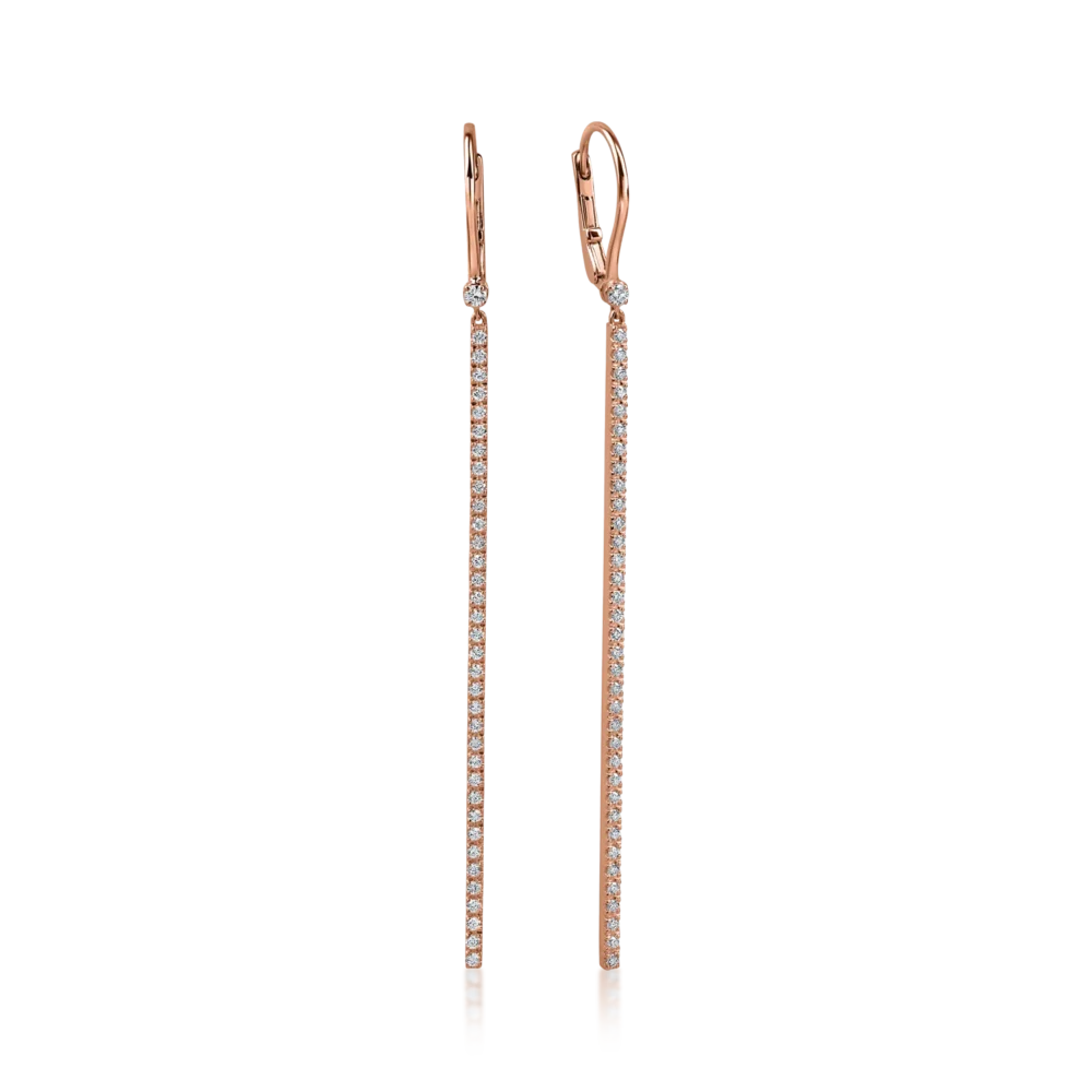 Cercei din aur roz cu diamante de 0.5ct