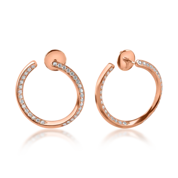 Cercei din aur roz cu diamante de 1.05ct