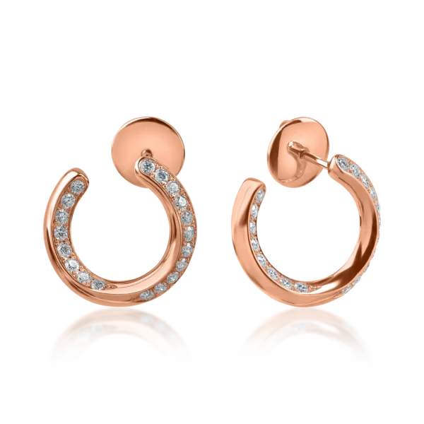 Cercei din aur roz cu diamante de 0.64ct