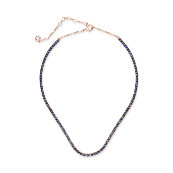 Colier tennis din aur roz cu safire de 5.64ct