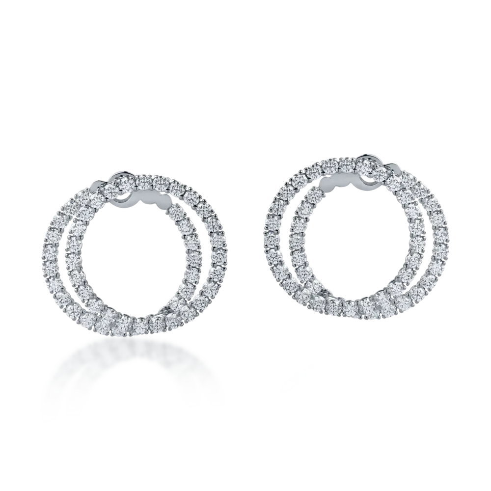Cercei din aur alb cu diamante de 3.6ct - imagine 2