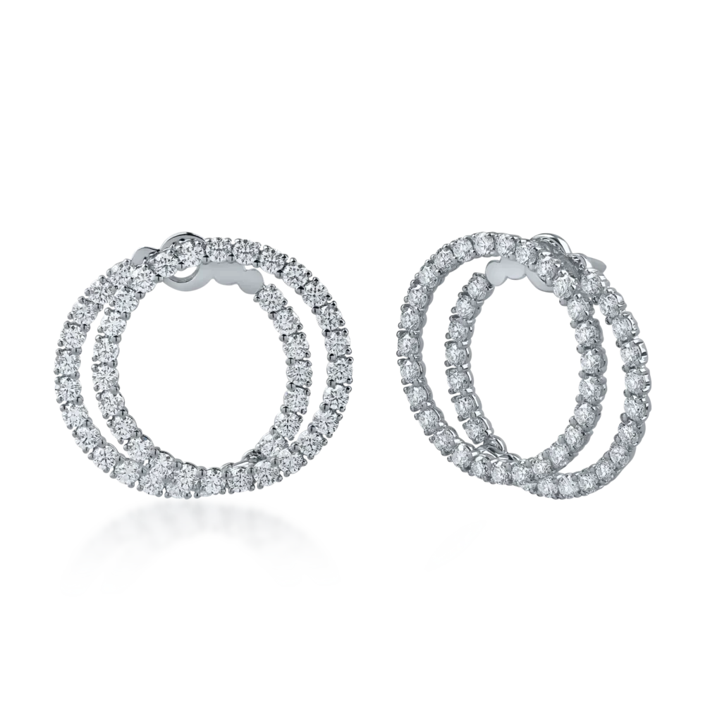 Cercei din aur alb cu diamante de 3.6ct