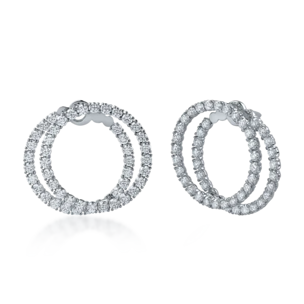 Cercei din aur alb cu diamante de 3.6ct