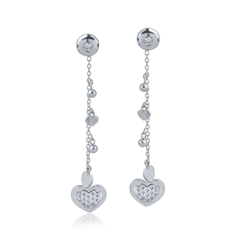 Cercei din aur alb cu diamante de 0.22ct - imagine 2