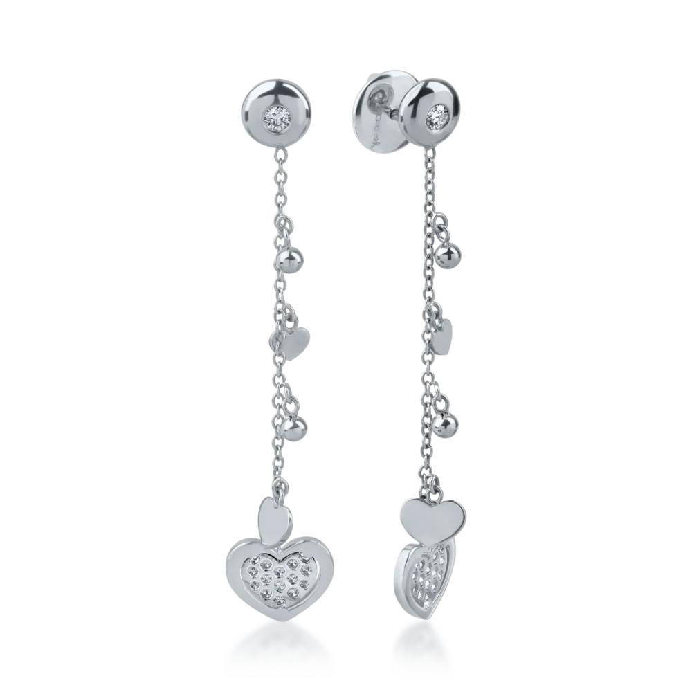 Cercei din aur alb cu diamante de 0.22ct