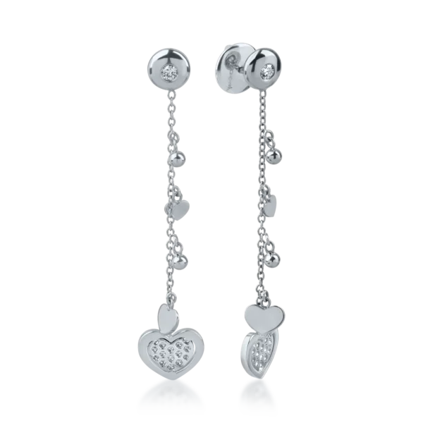 Cercei din aur alb cu diamante de 0.22ct