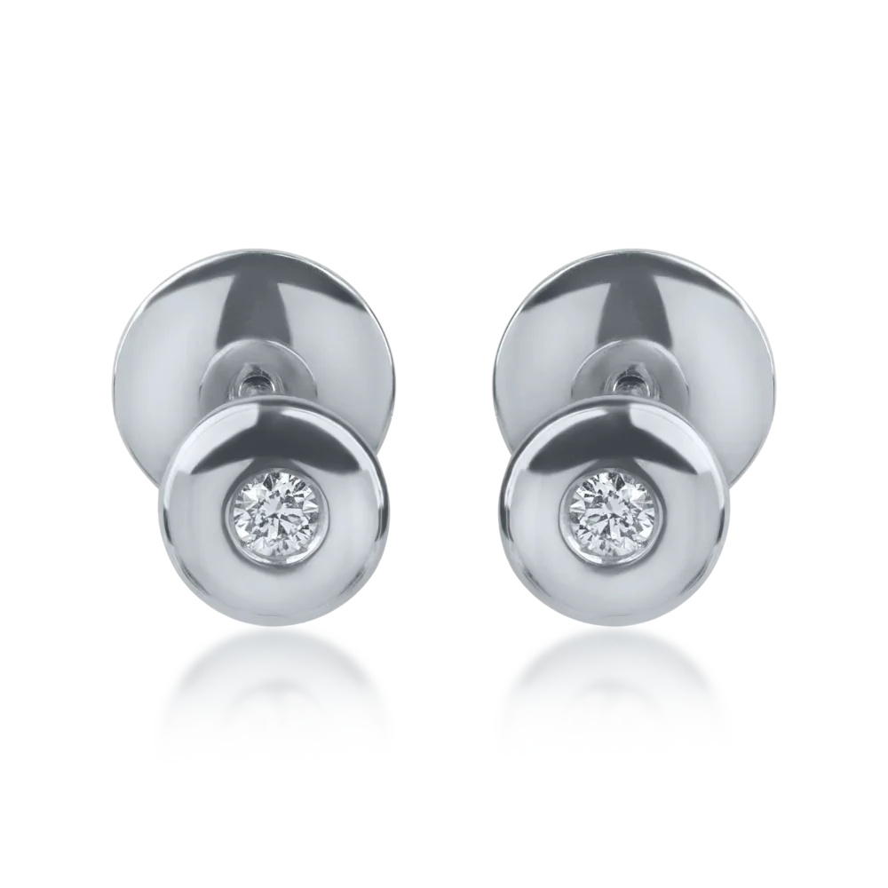 Cercei din aur alb cu diamante de 0.22ct - imagine 3