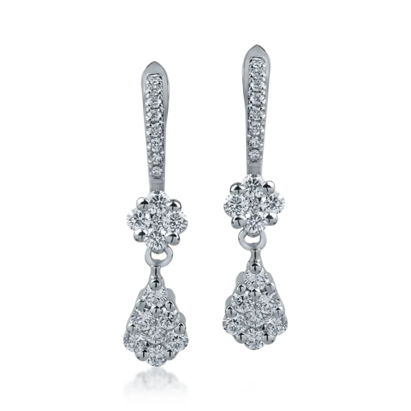 Cercei din aur alb cu diamante de 0.92ct