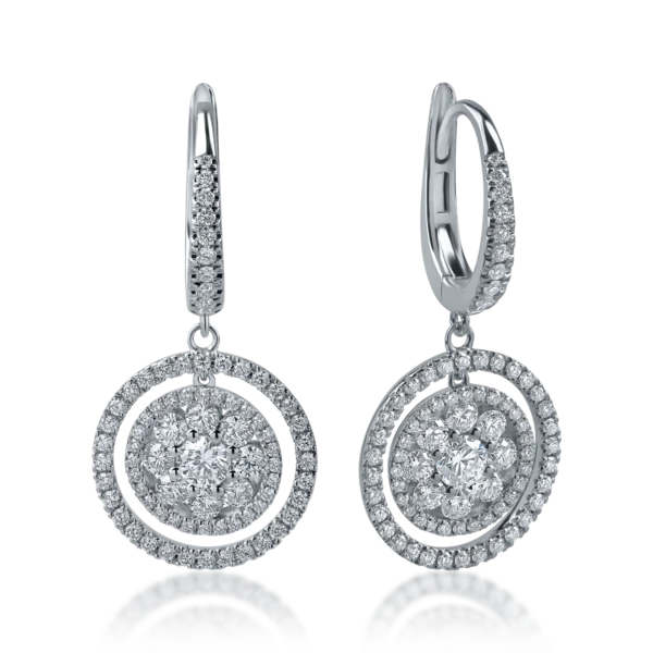 Cercei din aur alb cu diamante de 1.64ct