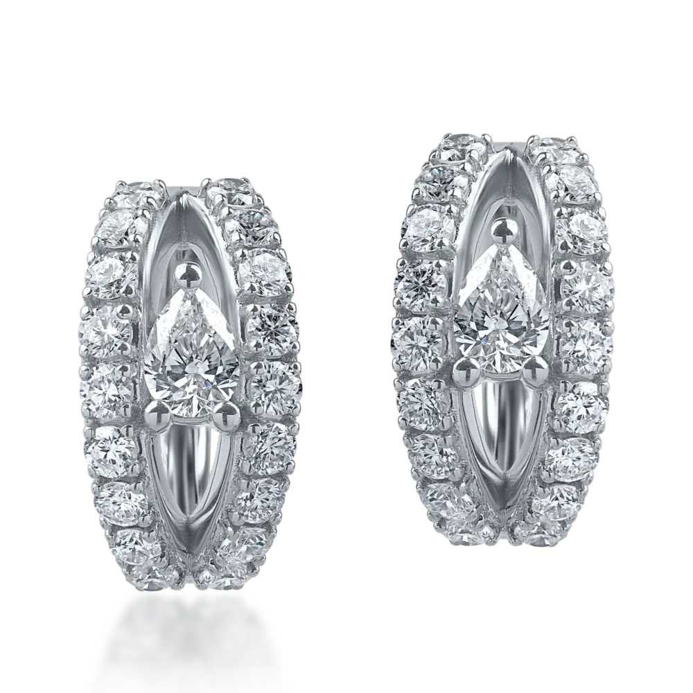 Cercei din aur alb cu diamante de 1.04ct - imagine 2