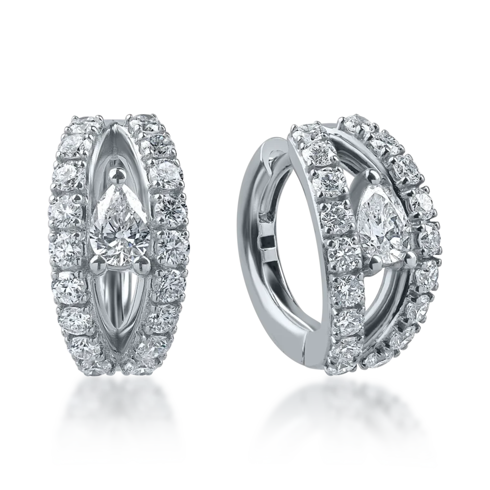 Cercei din aur alb cu diamante de 1.04ct