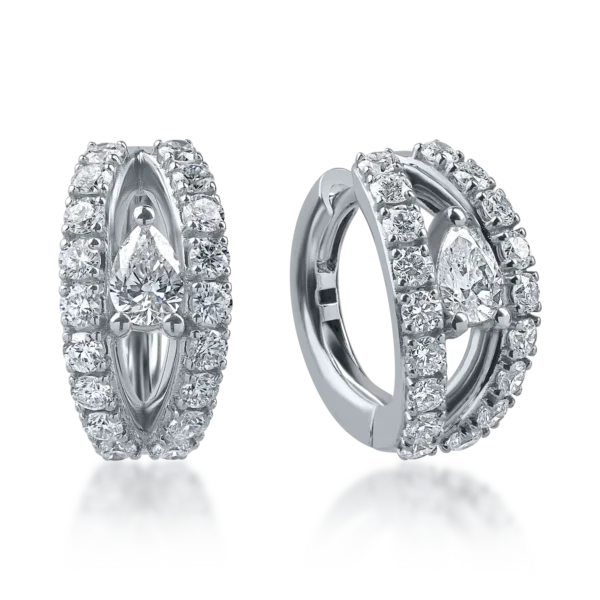 Cercei din aur alb cu diamante de 1.04ct