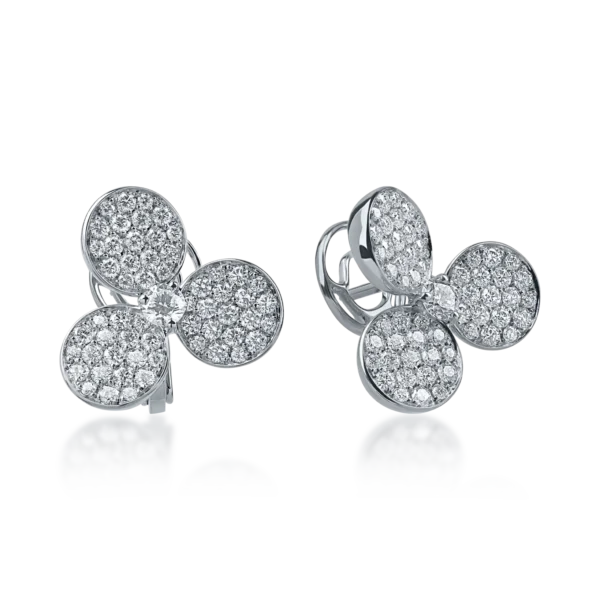 Cercei din aur alb cu diamante de 1.76ct