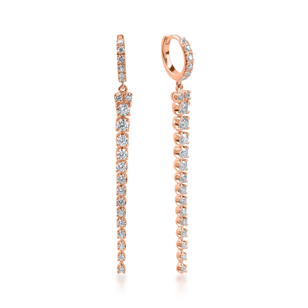 Cercei din aur roz cu diamante de 1.06ct